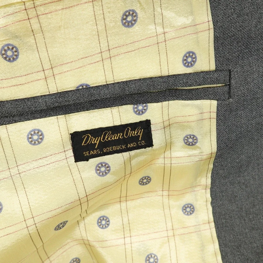 Vintage The‎ Classic Collection Sport Coat Mens 48 Gray Two Button Sears Blazer